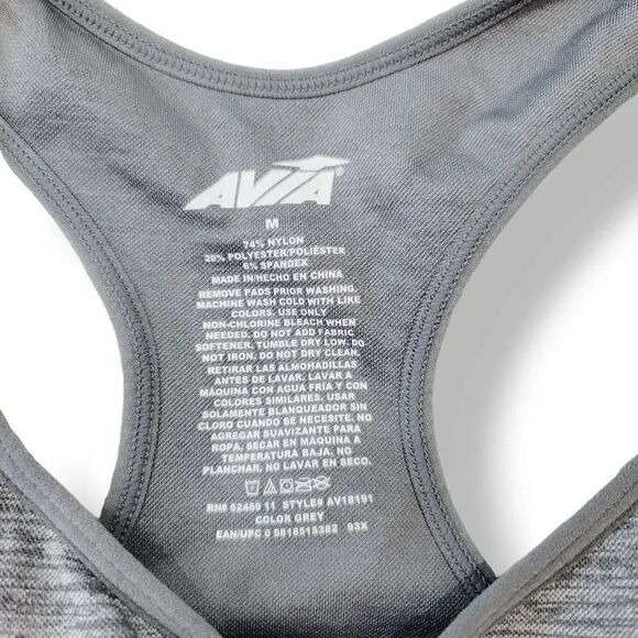 NEW Avia Activewear Women's Medium Support Sports Bra in Heathered Gray Size Med - Picture 9 of 11